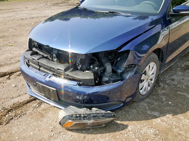 3VW2K7AJ3EM395991 - 2014 VOLKSWAGEN JETTA BASE BLUE photo 9