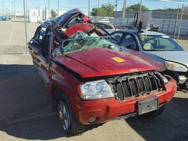 1J8GW58N54C359352 - 2004 JEEP GRAND CHER RED photo 1