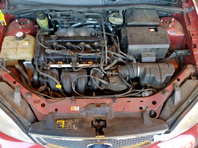 1FAFP34N25W181299 - 2005 FORD FOCUS ZX4 RED photo 7