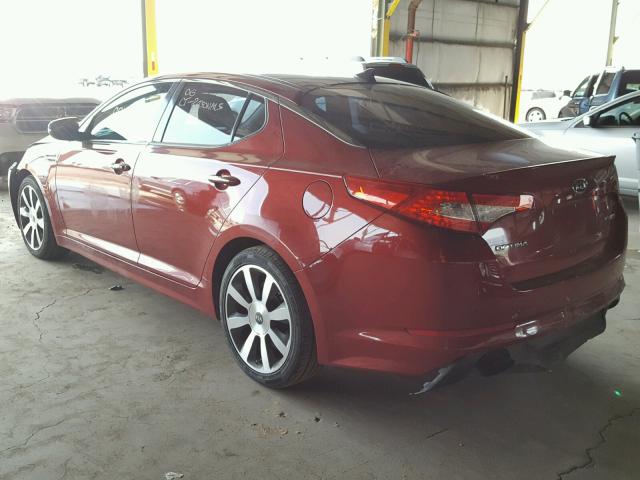 KNAGR4A60B5127087 - 2011 KIA OPTIMA SX RED photo 3