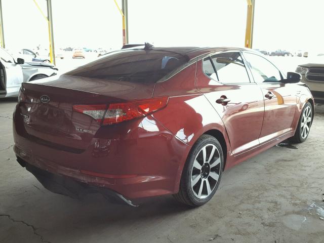 KNAGR4A60B5127087 - 2011 KIA OPTIMA SX RED photo 4