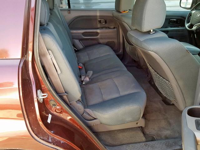 5FNYF18228B003878 - 2008 HONDA PILOT VP BURGUNDY photo 6