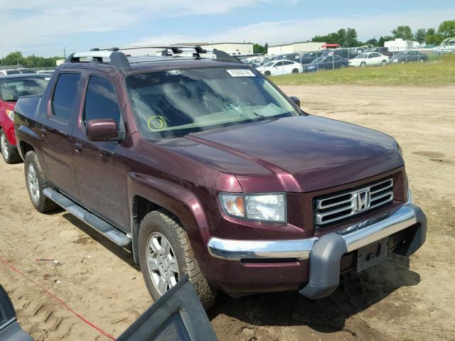 2HJYK165X7H531312 - 2007 HONDA RIDGELINE MAROON photo 1