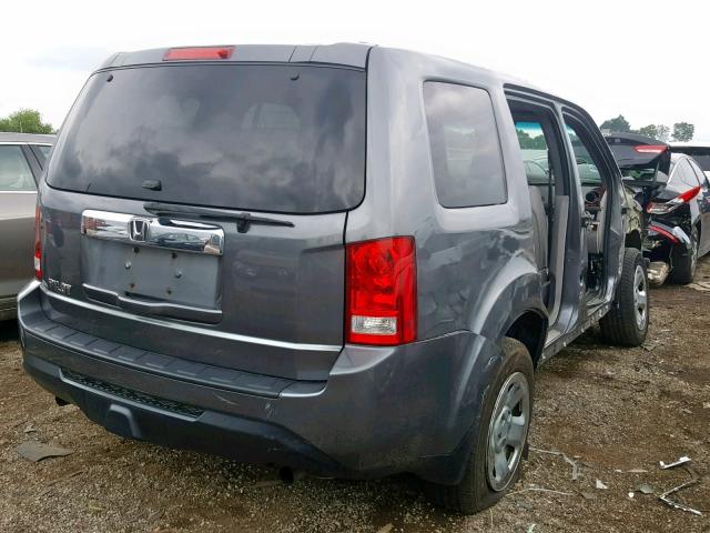 5FNYF3H26CB030148 - 2012 HONDA PILOT LX GRAY photo 4