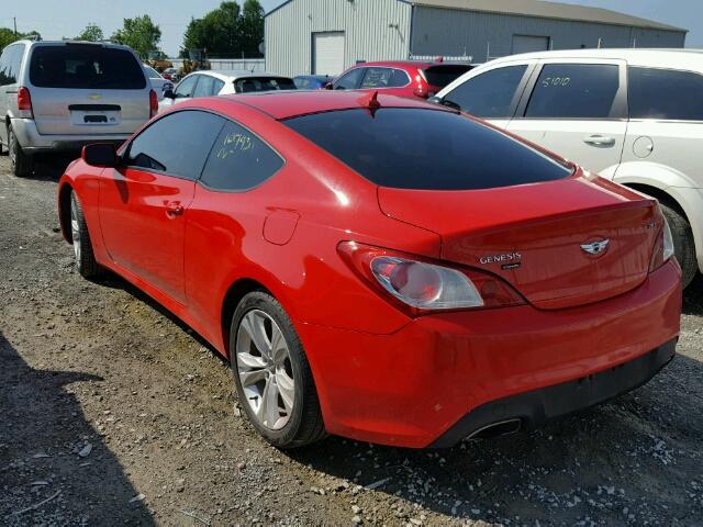 KMHHT6KDXBU058637 - 2011 HYUNDAI GENESIS CO RED photo 3