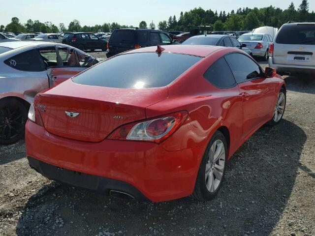 KMHHT6KDXBU058637 - 2011 HYUNDAI GENESIS CO RED photo 4