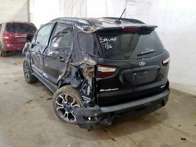 MAJ6S3JL8KC287903 - 2019 FORD ECOSPORT S BLACK photo 3