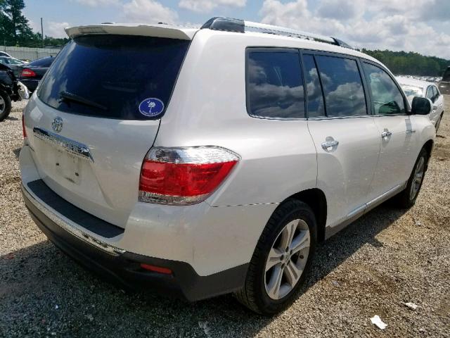 5TDYK3EH9CS050202 - 2012 TOYOTA HIGHLANDER WHITE photo 4