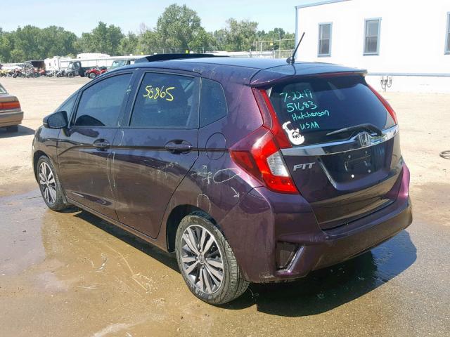 3HGGK5H87FM772700 - 2015 HONDA FIT EX PURPLE photo 3