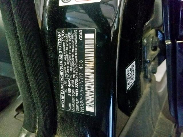 WDBRF92H07F891426 - 2007 MERCEDES-BENZ C 280 4MAT BLACK photo 10