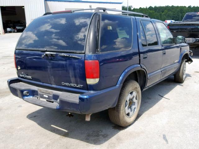 1GNDT13W72K231717 - 2002 CHEVROLET BLAZER BLUE photo 4