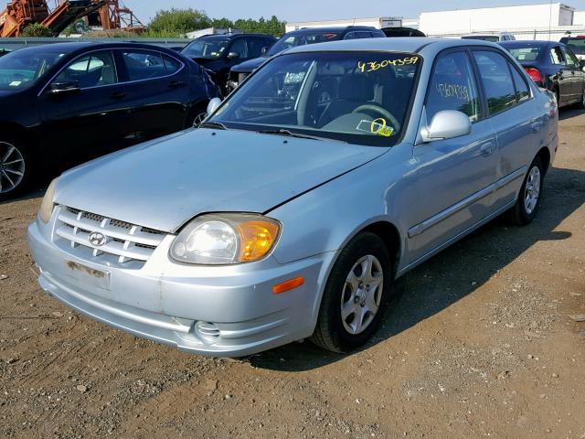 KMHCG45C13U473837 - 2003 HYUNDAI ACCENT GL SILVER photo 2