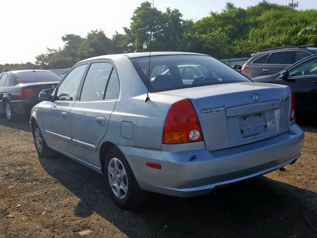 KMHCG45C13U473837 - 2003 HYUNDAI ACCENT GL SILVER photo 3