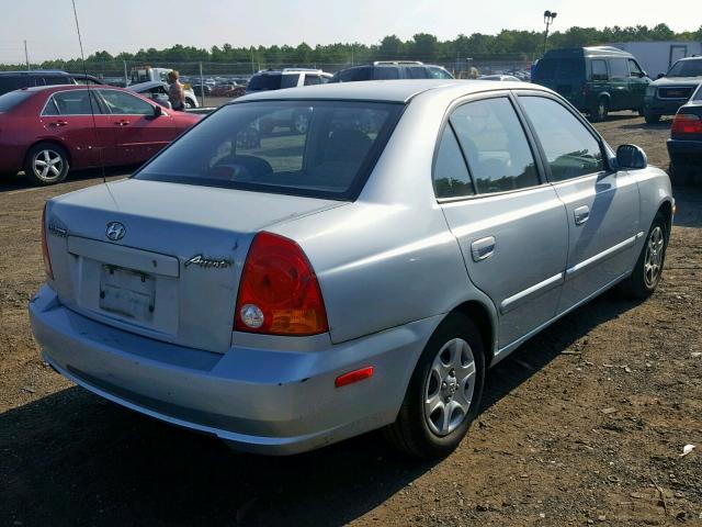 KMHCG45C13U473837 - 2003 HYUNDAI ACCENT GL SILVER photo 4