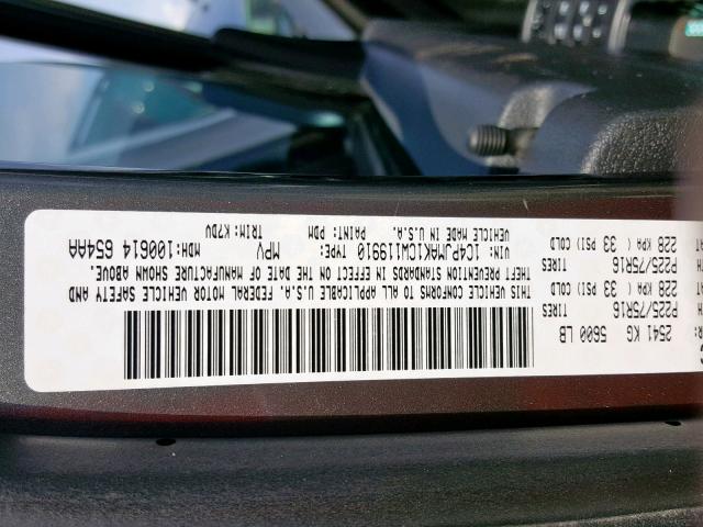 1C4PJMAK1CW119910 - 2012 JEEP LIBERTY SP SILVER photo 10