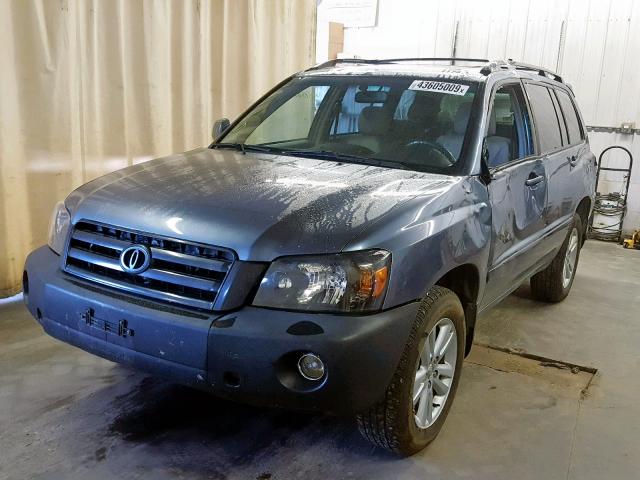 JTEEW21A960011851 - 2006 TOYOTA HIGHLANDER BLUE photo 2