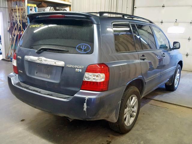 JTEEW21A960011851 - 2006 TOYOTA HIGHLANDER BLUE photo 4