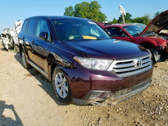 5TDZA3EH9DS032680 - 2013 TOYOTA HIGHLANDER MAROON photo 1