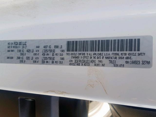 3C6TRVDGXJE114241 - 2018 RAM PROMASTER 黑色 照片 10