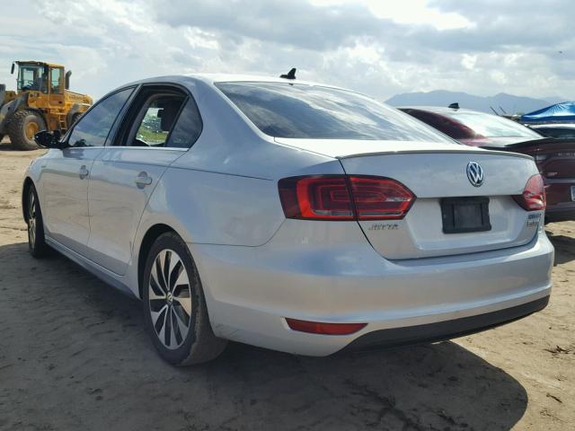 3VW637AJ3DM237521 - 2013 VOLKSWAGEN JETTA HYBR SILVER photo 3