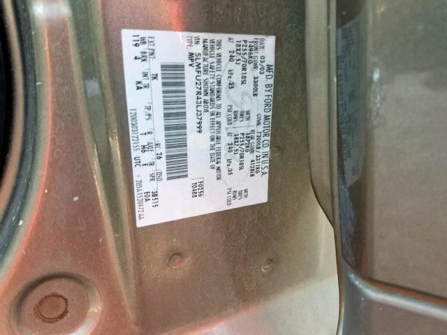 5LMFU27R43LJ37999 - 2003 LINCOLN NAVIGATOR BEIGE photo 10