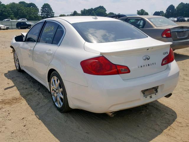 JNKCV61E49M010059 - 2009 INFINITI G37 BASE WHITE photo 3