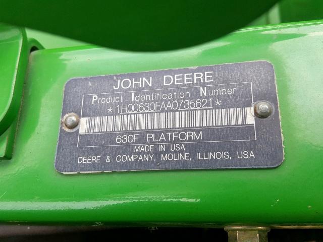 1H00630FAA0735621 - 2010 JOHN DEERE 630 GREEN photo 10