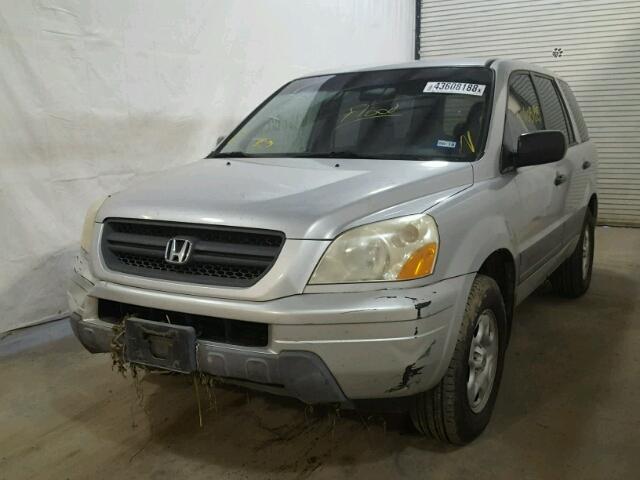 2HKYF18174H595622 - 2004 HONDA PILOT LX SILVER photo 2