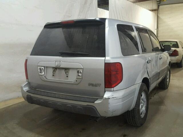 2HKYF18174H595622 - 2004 HONDA PILOT LX SILVER photo 4