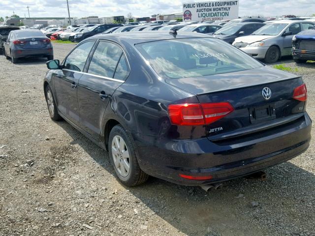 3VWDA7AJ3FM262399 - 2015 VOLKSWAGEN JETTA TDI BLACK photo 3