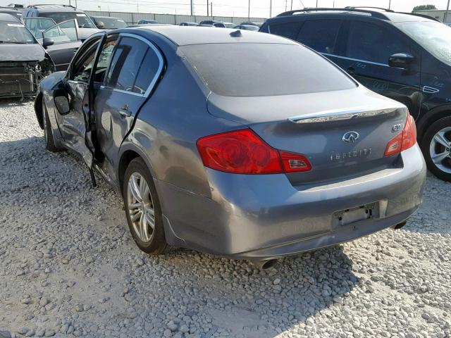 JN1CV6AP1AM404421 - 2010 INFINITI G37 BASE GRAY photo 3