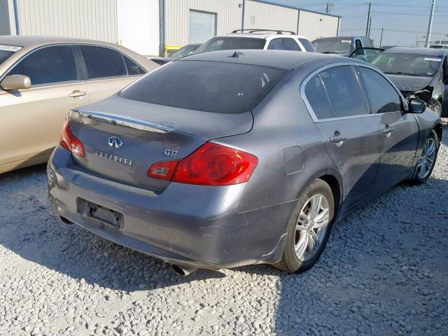 JN1CV6AP1AM404421 - 2010 INFINITI G37 BASE GRAY photo 4