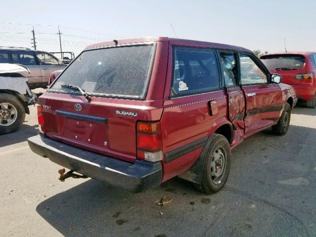 JF2AN52B6PD405253 - 1993 SUBARU LOYALE MAROON photo 4