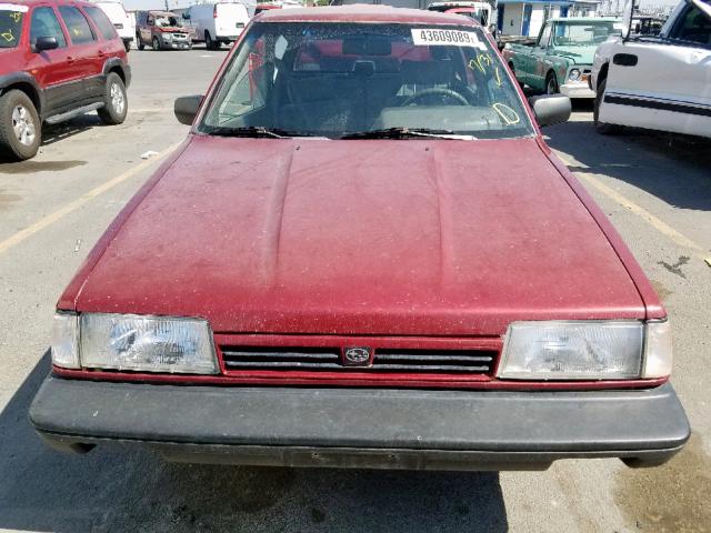 JF2AN52B6PD405253 - 1993 SUBARU LOYALE MAROON photo 7