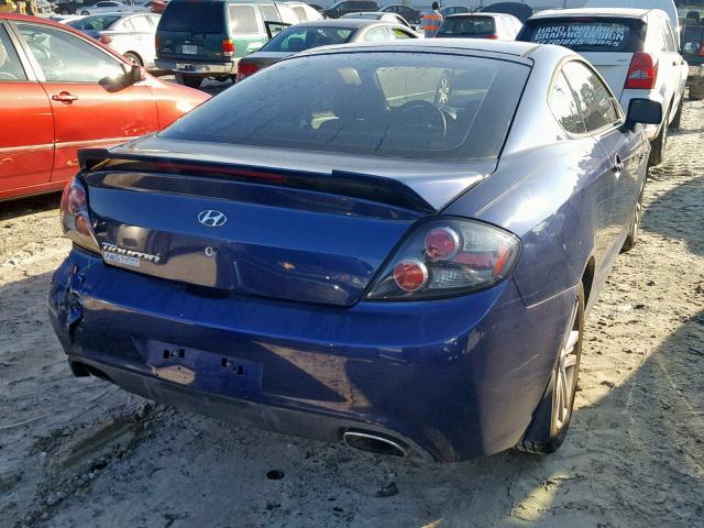 KMHHM66D77U244697 - 2007 HYUNDAI TIBURON GS BLUE photo 4