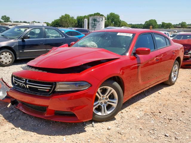 2C3CDXBG9FH801524 - 2015 DODGE CHARGER SE RED photo 2