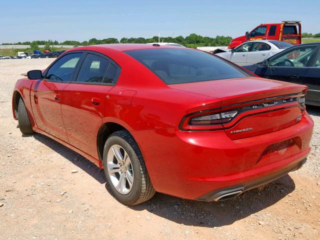 2C3CDXBG9FH801524 - 2015 DODGE CHARGER SE RED photo 3