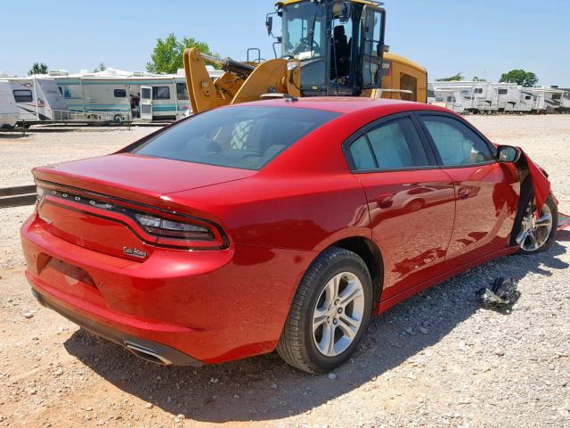 2C3CDXBG9FH801524 - 2015 DODGE CHARGER SE RED photo 4