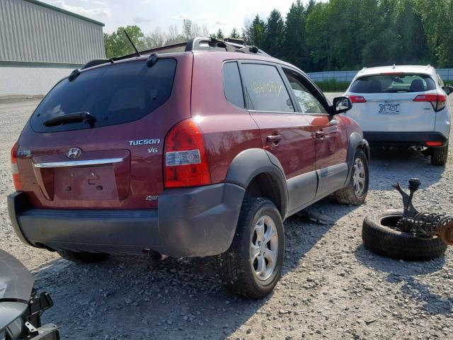 KM8JN72D29U943135 - 2009 HYUNDAI TUCSON SE MAROON photo 4