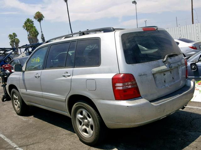 JTEGD21A020030443 - 2002 TOYOTA HIGHLANDER SILVER photo 3