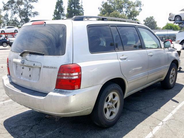 JTEGD21A020030443 - 2002 TOYOTA HIGHLANDER SILVER photo 4