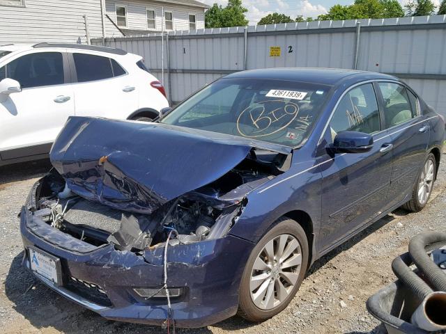 1HGCR2F8XDA026294 - 2013 HONDA ACCORD EXL BLUE photo 2