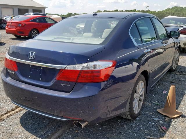 1HGCR2F8XDA026294 - 2013 HONDA ACCORD EXL BLUE photo 4