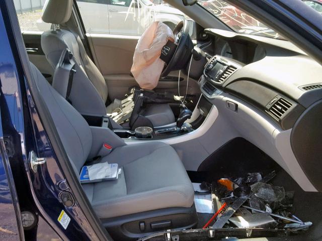 1HGCR2F8XDA026294 - 2013 HONDA ACCORD EXL BLUE photo 5