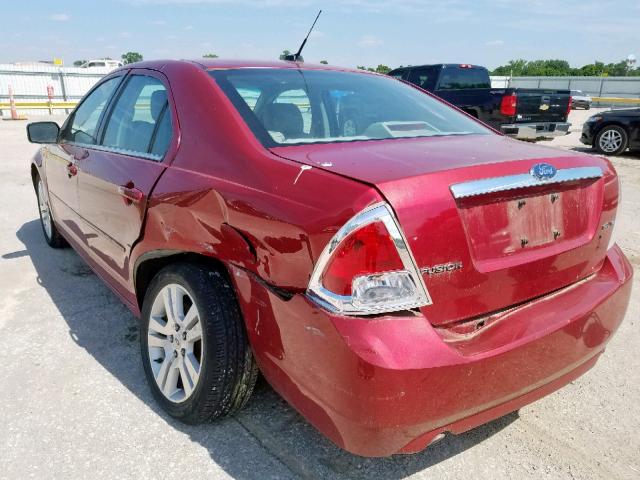 3FAHP08158R235295 - 2008 FORD FUSION SEL RED photo 3