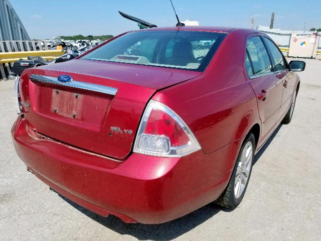 3FAHP08158R235295 - 2008 FORD FUSION SEL RED photo 4