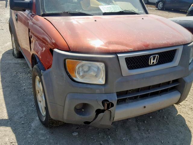 5J6YH185X3L016849 - 2003 HONDA ELEMENT EX ORANGE photo 9