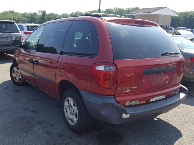 1D4GP25323B223919 - 2003 DODGE CARAVAN SE RED photo 3