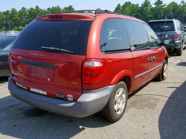 1D4GP25323B223919 - 2003 DODGE CARAVAN SE RED photo 4