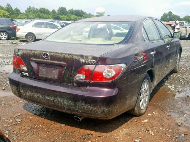 JTHBF30G030138050 - 2003 LEXUS ES 300 MAROON photo 4